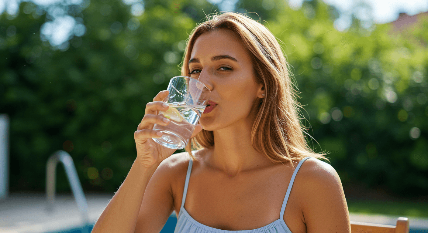 Drinking Water on a Hot Day