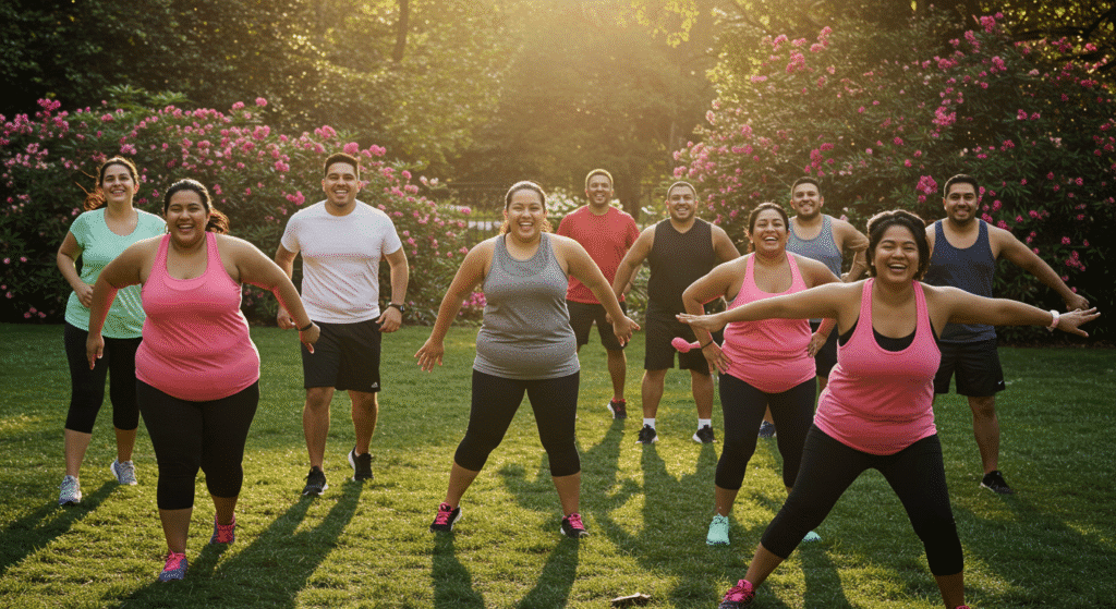 Overweight People Exercising