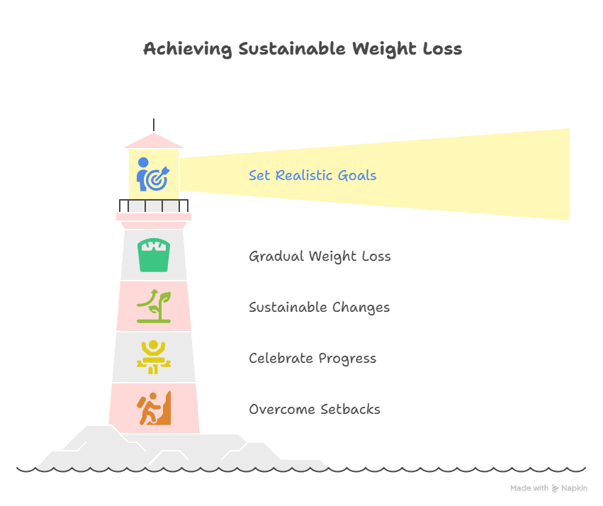 Graphic Outline of Setting Realistic Weight Loss Goals