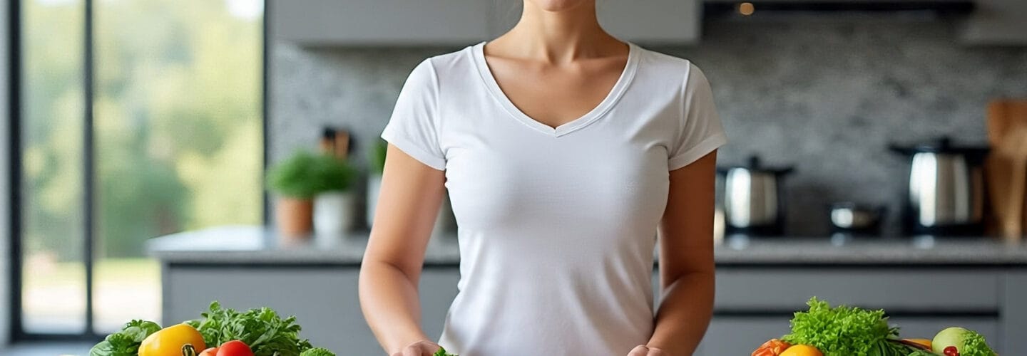 Woman Setting Out Her Diet Food for Weight Loss