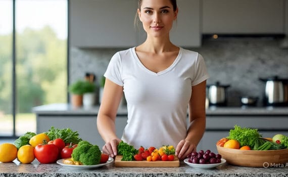 Woman Setting Out Her Diet Food for Weight Loss