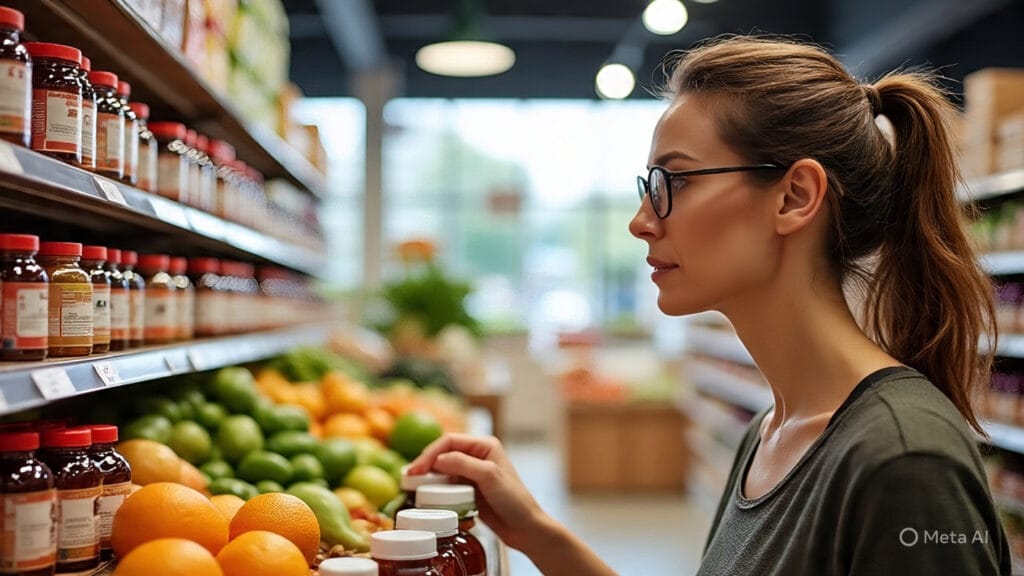 Woman Shopping for Vitamins